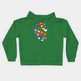 Iridescent One Hundred Hearts Logo Design T-shirt Kids Hoodie